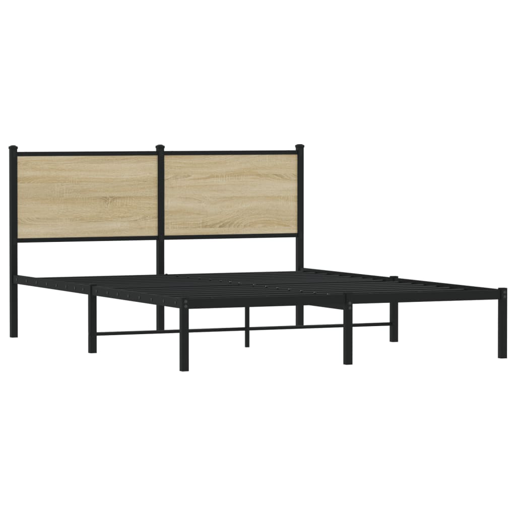 Bedframe zonder matras metaal sonoma eikenkleurig 140x190 cm is nu te koop bij PeponiXL, paradijselijk wonen!