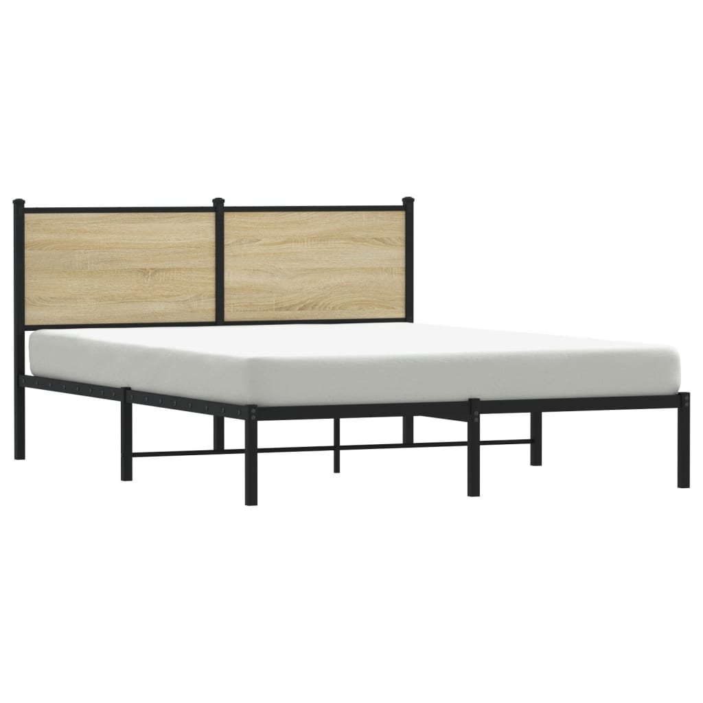 Bedframe zonder matras metaal sonoma eikenkleurig 140x190 cm is nu te koop bij PeponiXL, paradijselijk wonen!