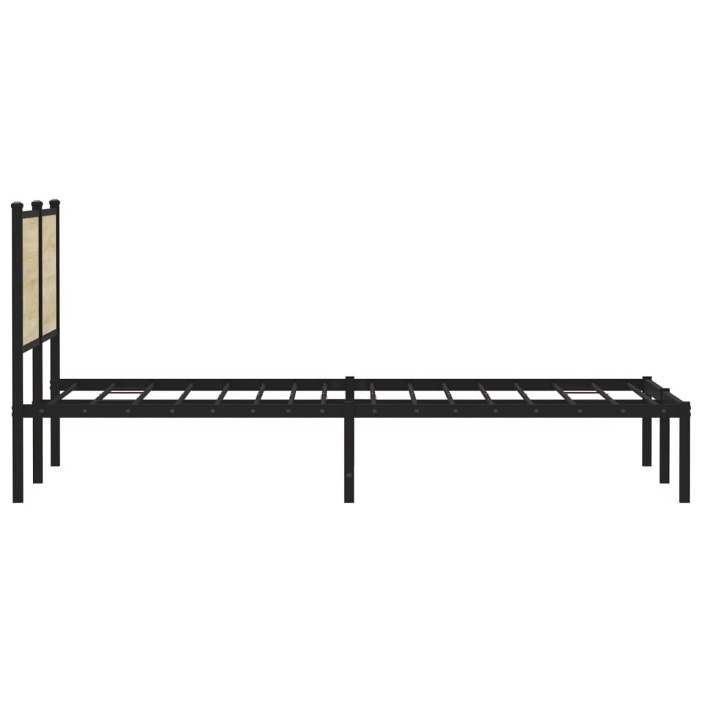 Bedframe zonder matras metaal sonoma eikenkleurig 140x190 cm is nu te koop bij PeponiXL, paradijselijk wonen!