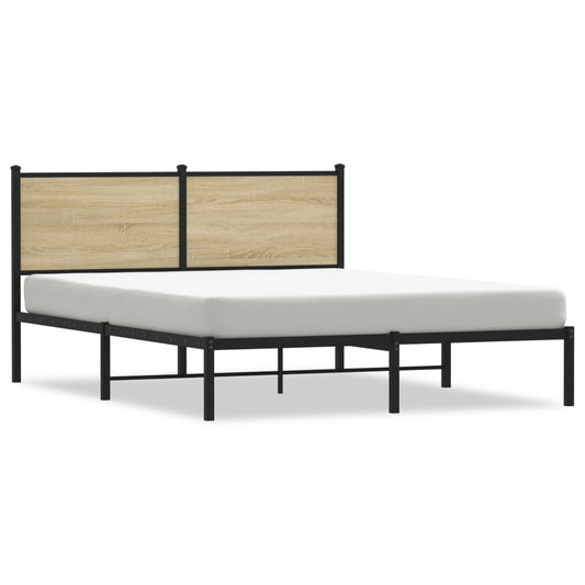 Bedframe zonder matras metaal sonoma eikenkleurig 150x200 cm is nu te koop bij PeponiXL, paradijselijk wonen!