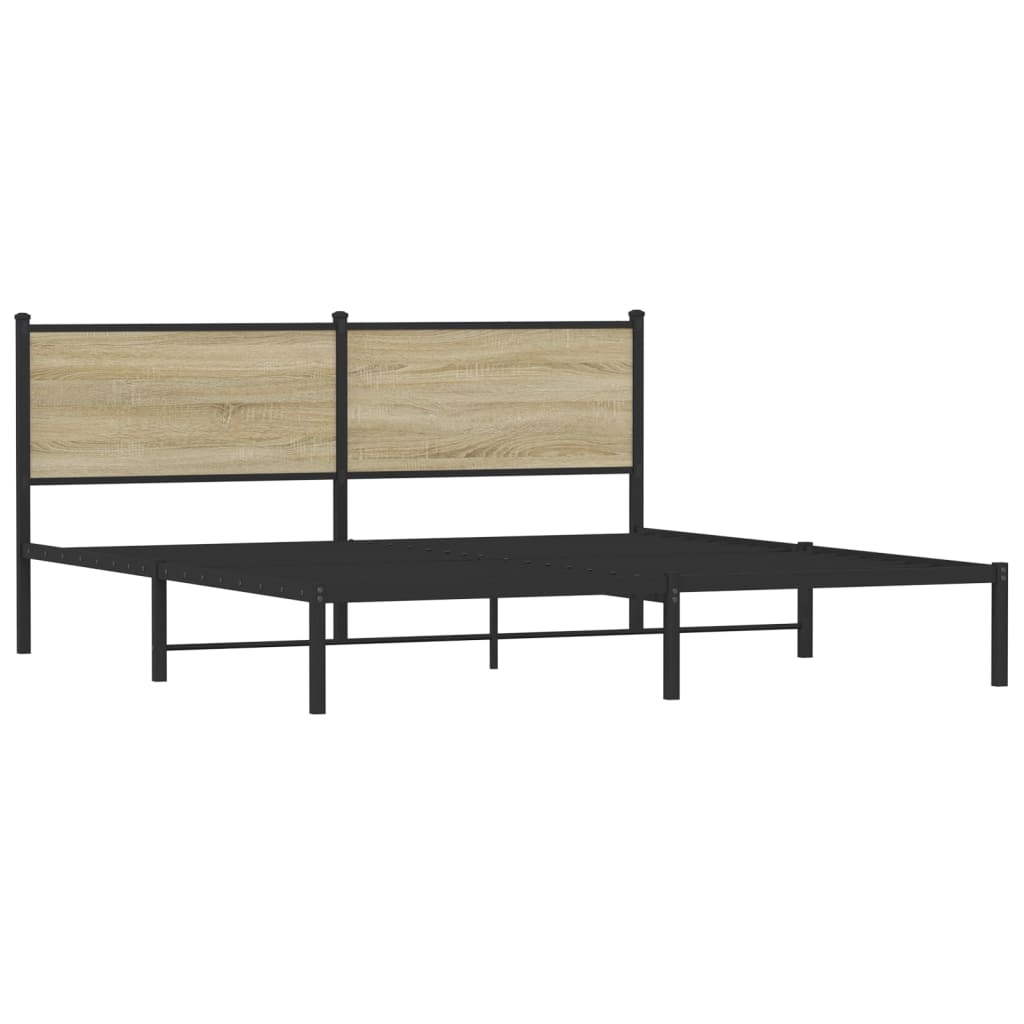 Bedframe zonder matras metaal sonoma eikenkleurig 160x200 cm is nu te koop bij PeponiXL, paradijselijk wonen!