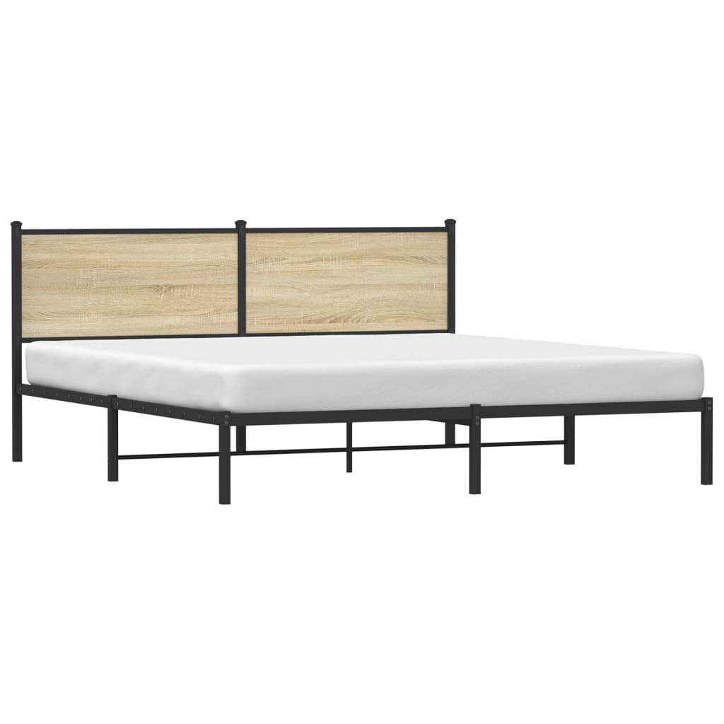 Bedframe zonder matras metaal sonoma eikenkleurig 160x200 cm is nu te koop bij PeponiXL, paradijselijk wonen!