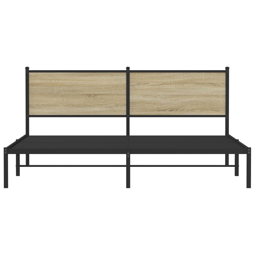 Bedframe zonder matras metaal sonoma eikenkleurig 160x200 cm is nu te koop bij PeponiXL, paradijselijk wonen!
