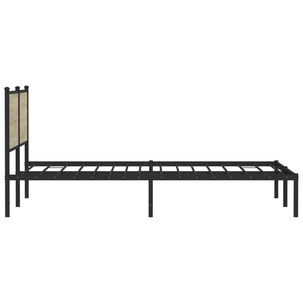 Bedframe zonder matras metaal sonoma eikenkleurig 183x213 cm is nu te koop bij PeponiXL, paradijselijk wonen!
