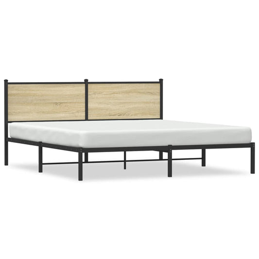 Bedframe zonder matras metaal sonoma eikenkleurig 183x213 cm is nu te koop bij PeponiXL, paradijselijk wonen!