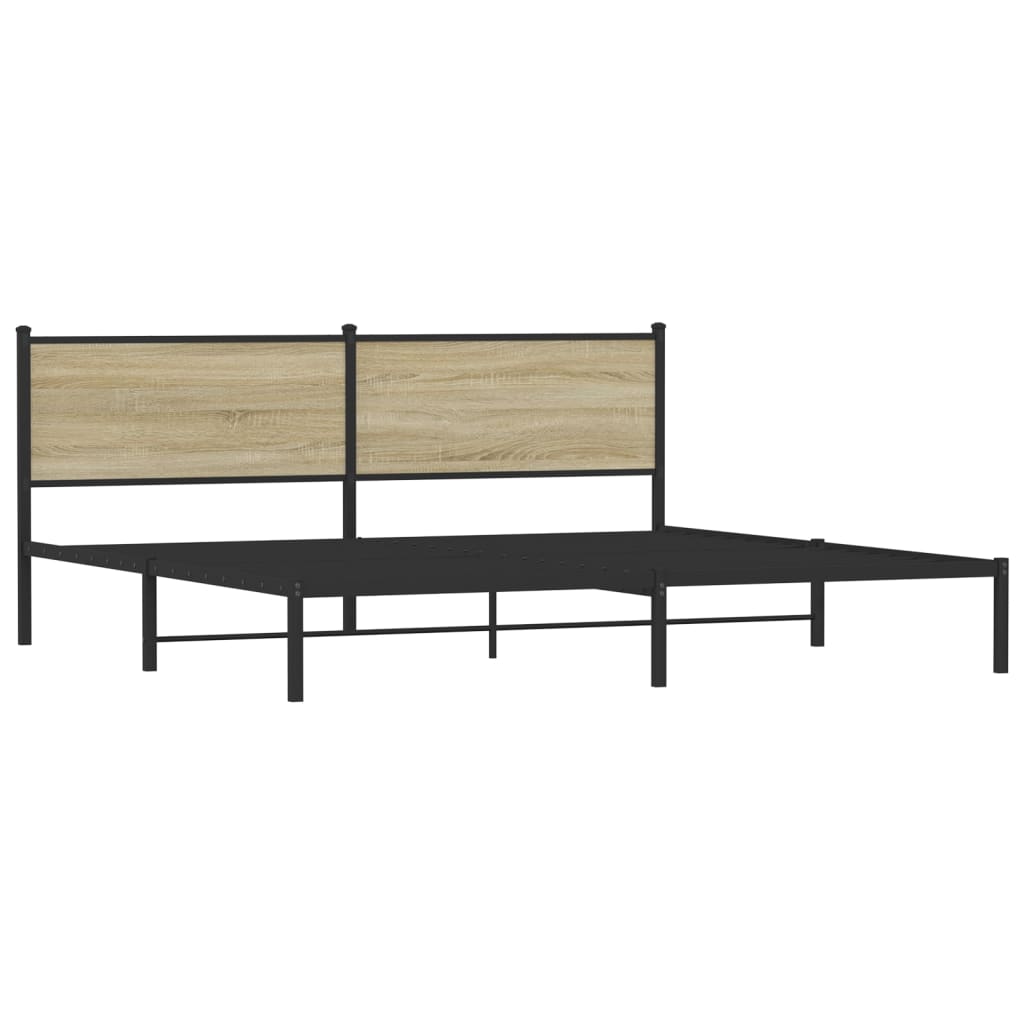 Bedframe zonder matras metaal sonoma eikenkleurig 193x203 cm is nu te koop bij PeponiXL, paradijselijk wonen!