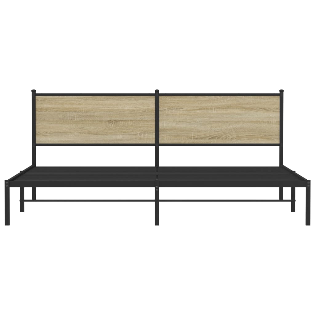 Bedframe zonder matras metaal sonoma eikenkleurig 193x203 cm is nu te koop bij PeponiXL, paradijselijk wonen!