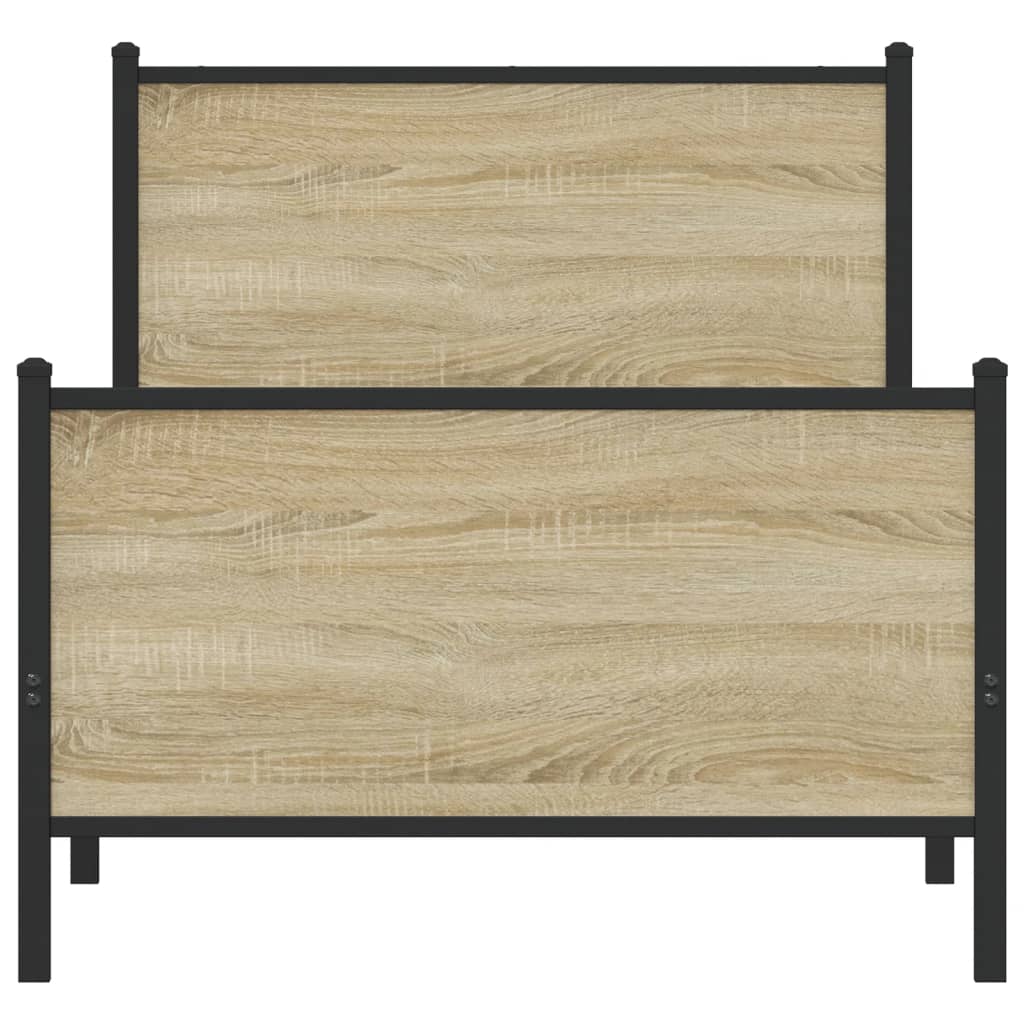 Bedframe zonder matras metaal sonoma eikenkleurig 80x200 cm is nu te koop bij PeponiXL, paradijselijk wonen!