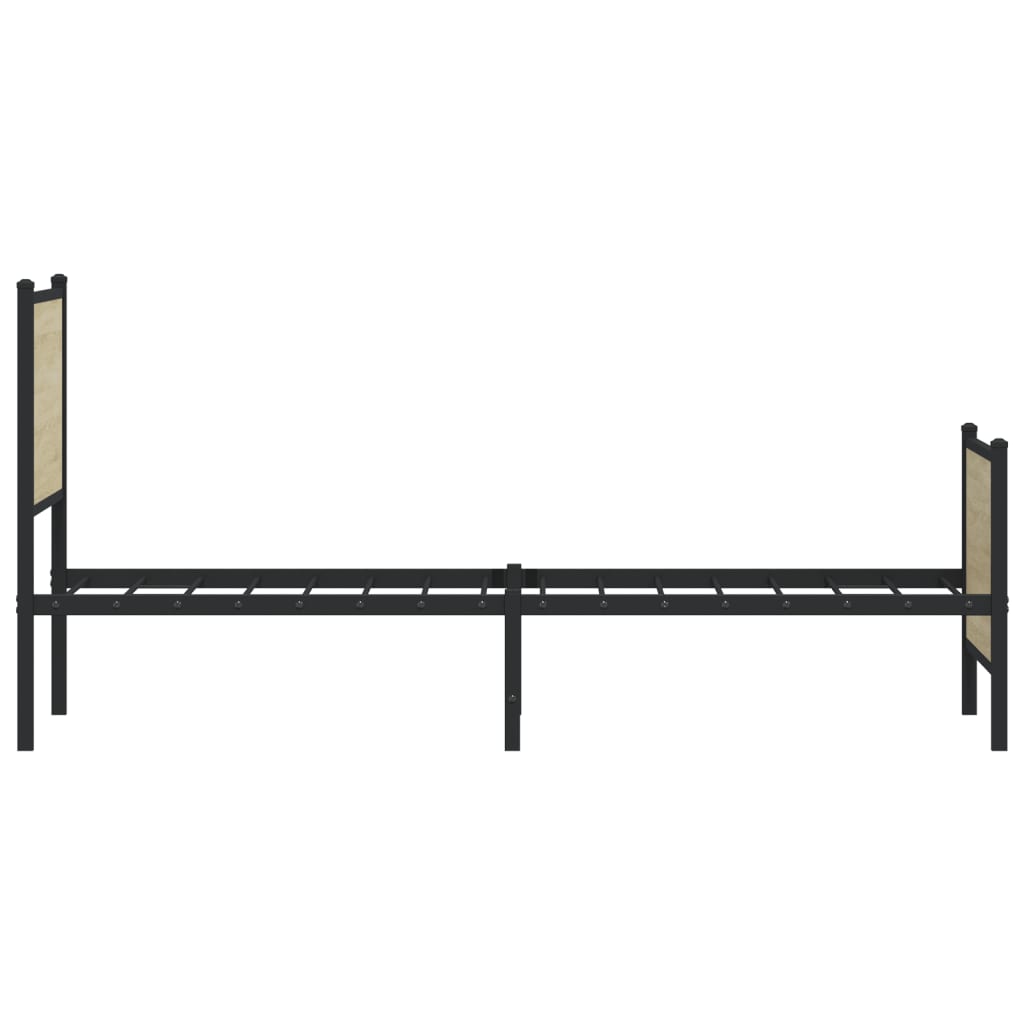 Bedframe zonder matras metaal sonoma eikenkleurig 80x200 cm is nu te koop bij PeponiXL, paradijselijk wonen!
