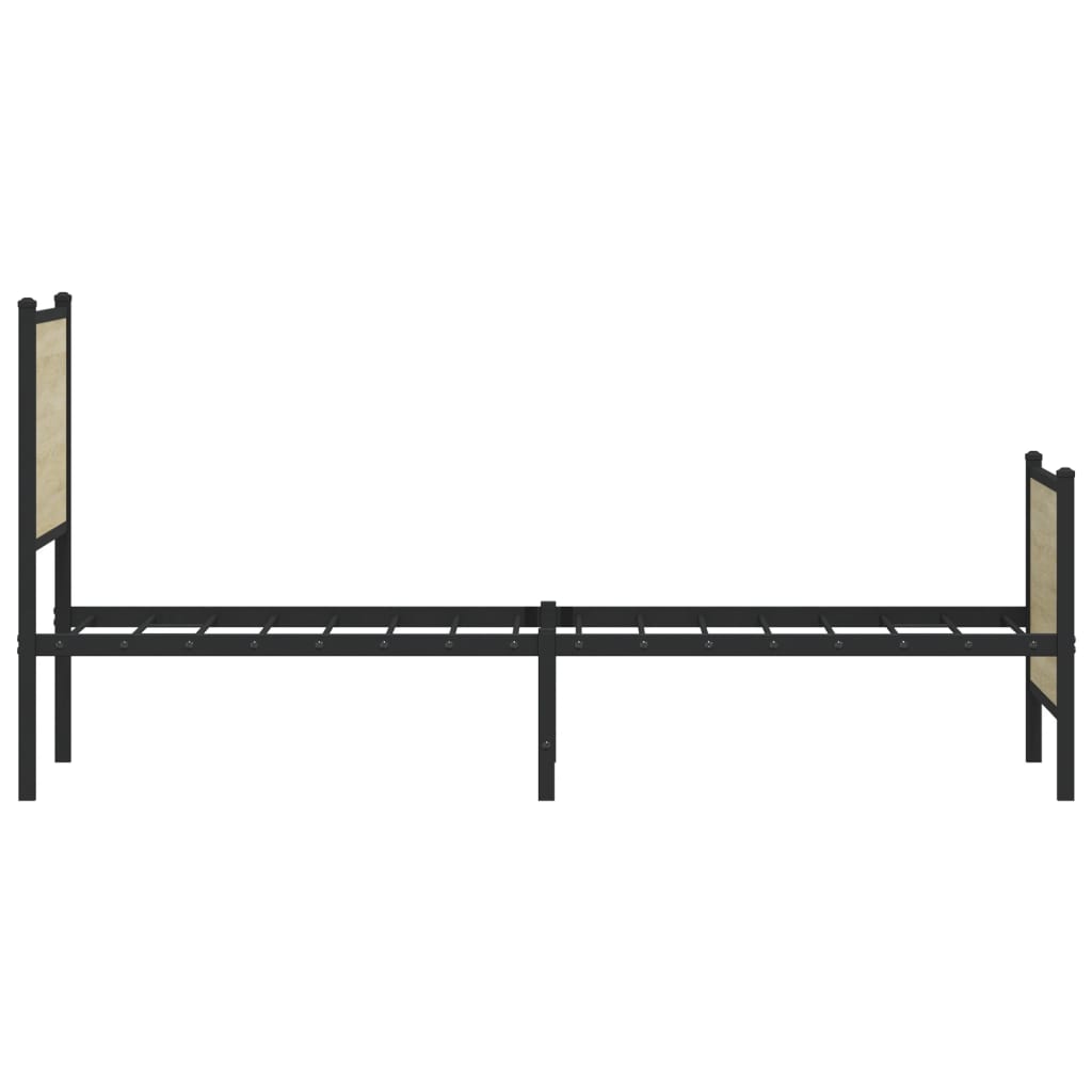 Bedframe zonder matras metaal sonoma eikenkleurig 100x200 cm is nu te koop bij PeponiXL, paradijselijk wonen!