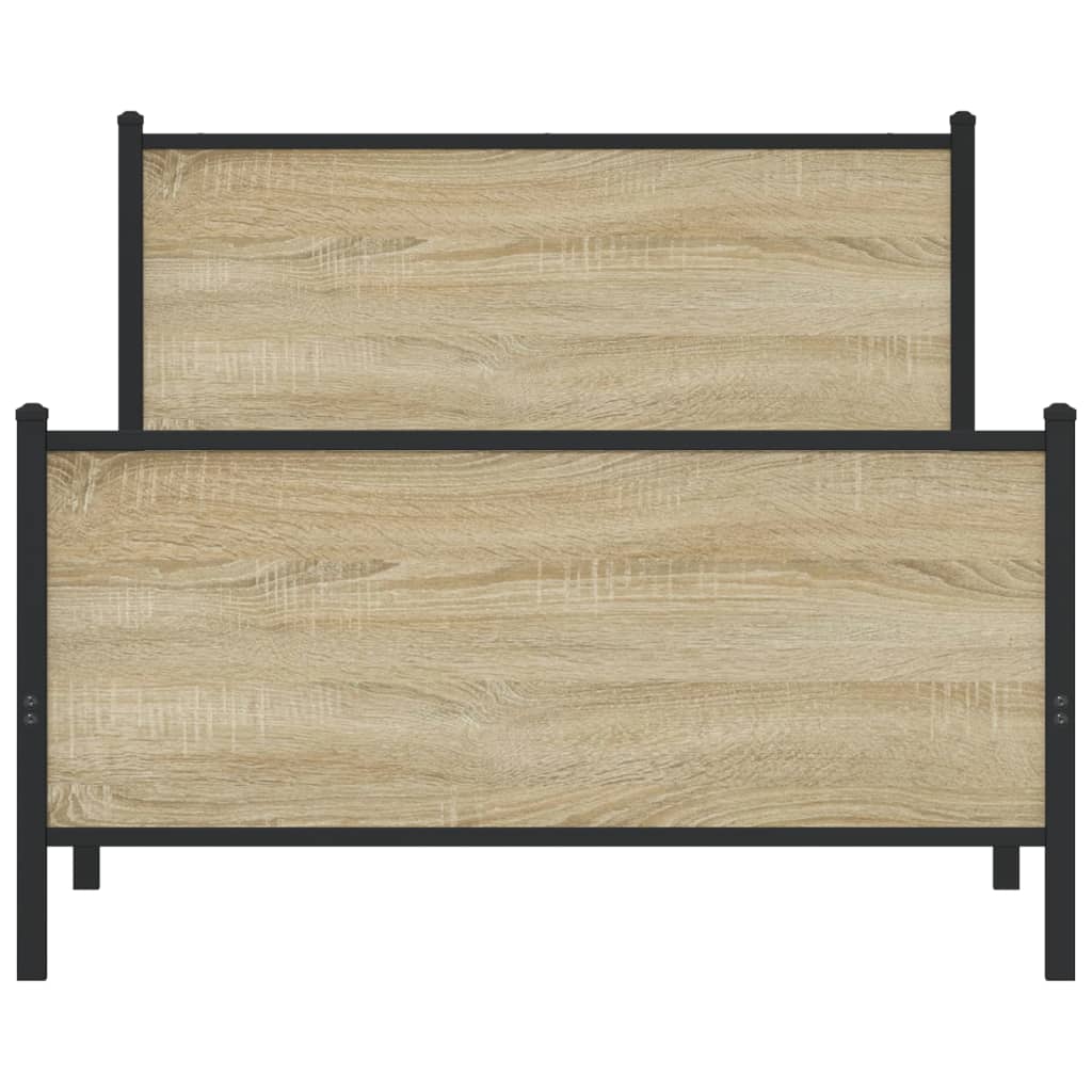 Bedframe zonder matras metaal sonoma eikenkleurig 107x203 cm is nu te koop bij PeponiXL, paradijselijk wonen!