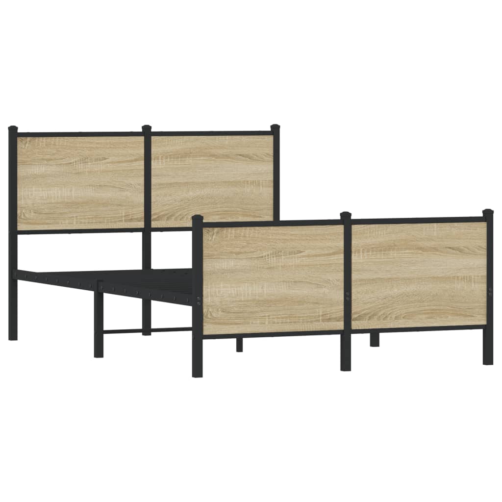 Bedframe zonder matras metaal sonoma eikenkleurig 120x190 cm is nu te koop bij PeponiXL, paradijselijk wonen!