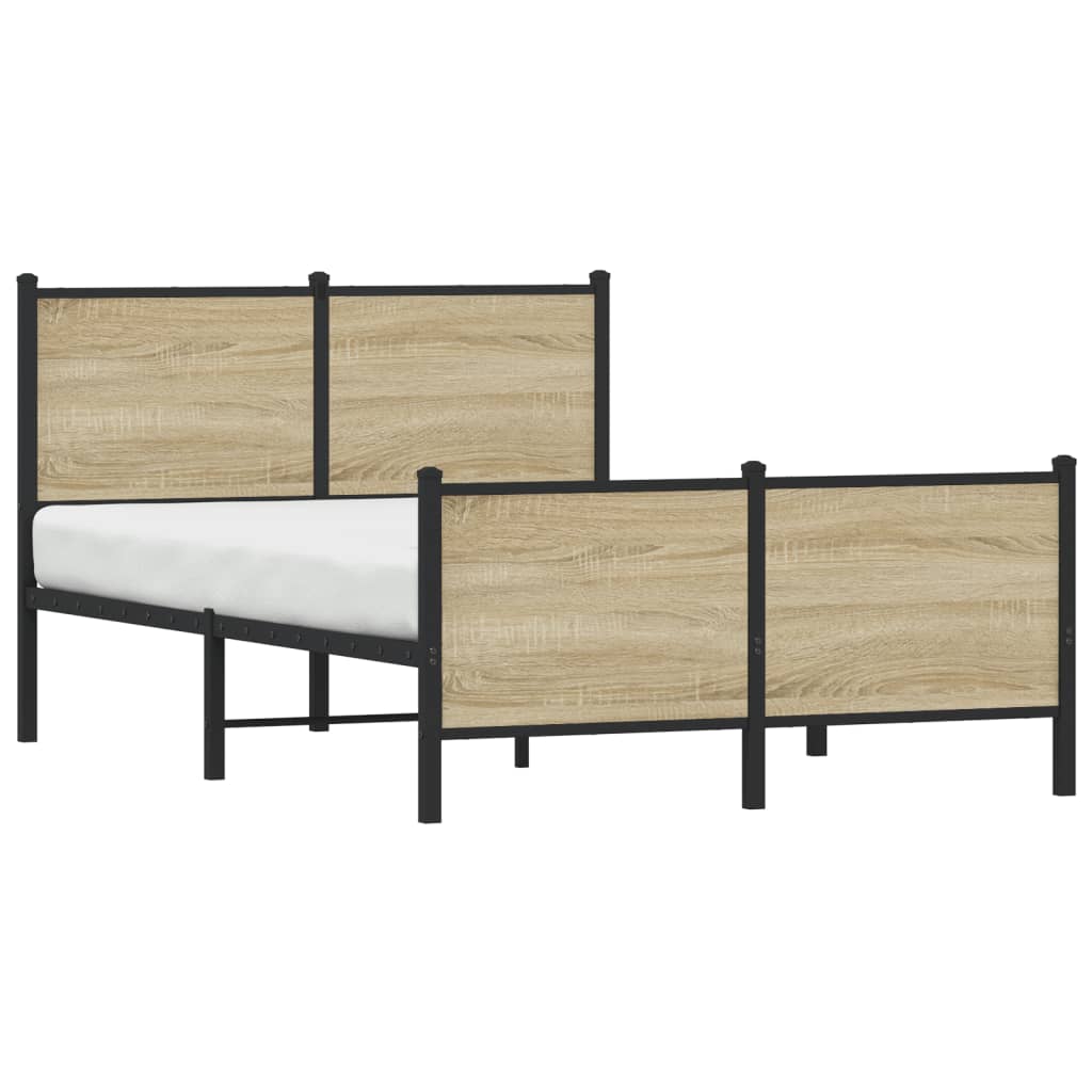 Bedframe zonder matras metaal sonoma eikenkleurig 120x190 cm is nu te koop bij PeponiXL, paradijselijk wonen!