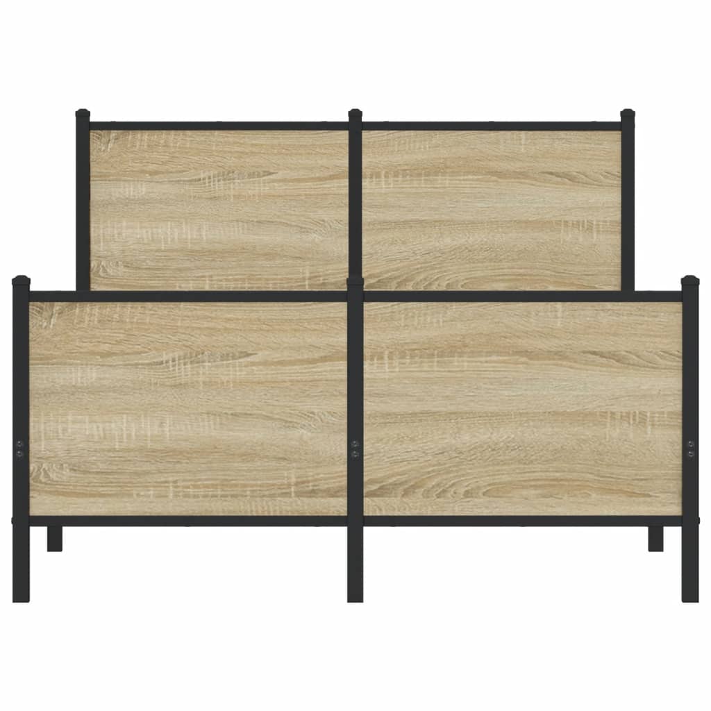 Bedframe zonder matras metaal sonoma eikenkleurig 120x190 cm is nu te koop bij PeponiXL, paradijselijk wonen!
