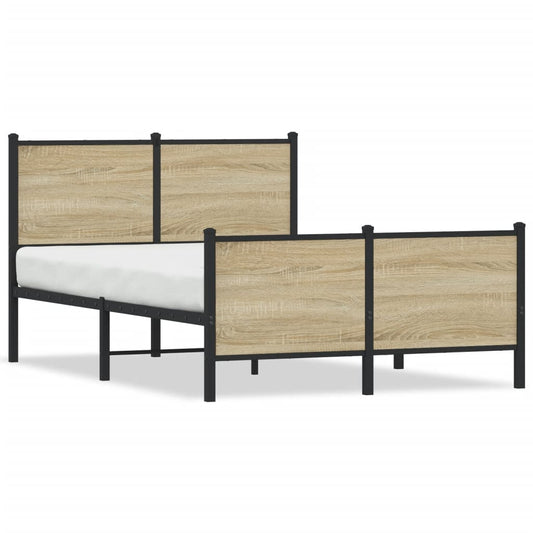 Bedframe zonder matras metaal sonoma eikenkleurig 120x190 cm is nu te koop bij PeponiXL, paradijselijk wonen!