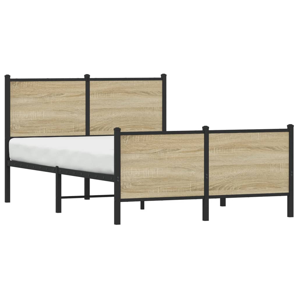 Bedframe zonder matras metaal sonoma eikenkleurig 120x200 cm is nu te koop bij PeponiXL, paradijselijk wonen!