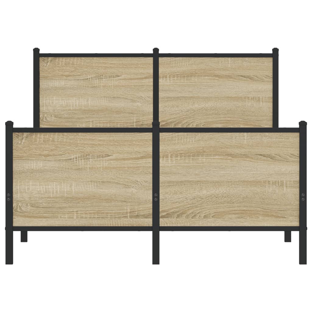 Bedframe zonder matras metaal sonoma eikenkleurig 120x200 cm is nu te koop bij PeponiXL, paradijselijk wonen!