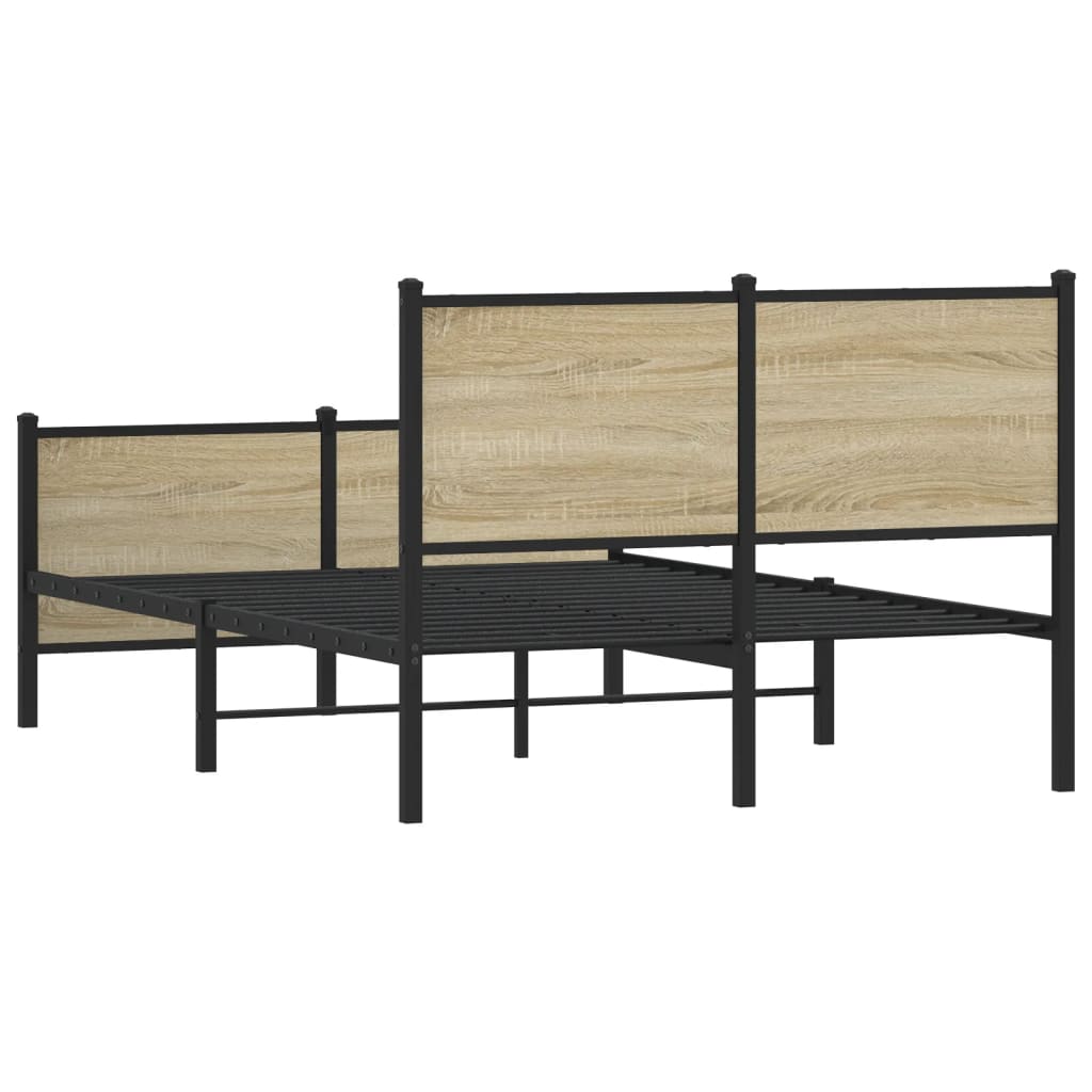Bedframe zonder matras metaal sonoma eikenkleurig 120x200 cm is nu te koop bij PeponiXL, paradijselijk wonen!