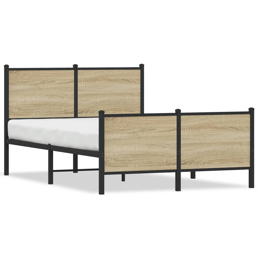 Bedframe zonder matras metaal sonoma eikenkleurig 120x200 cm is nu te koop bij PeponiXL, paradijselijk wonen!