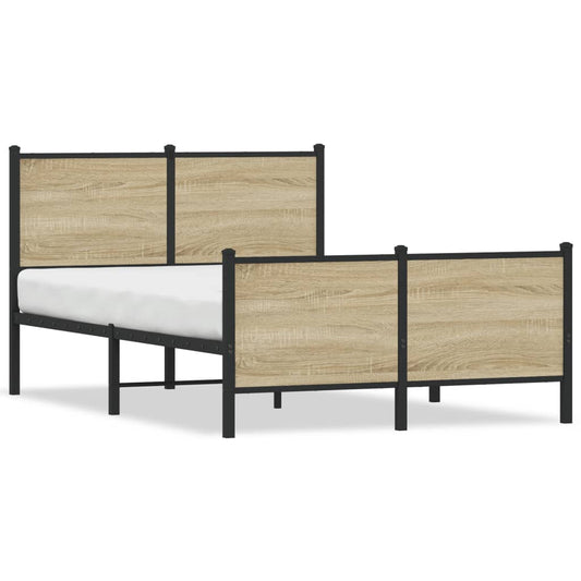 Bedframe zonder matras metaal sonoma eikenkleurig 120x200 cm is nu te koop bij PeponiXL, paradijselijk wonen!