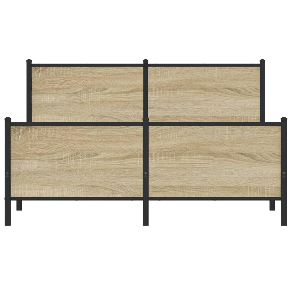 Bedframe zonder matras metaal sonoma eikenkleurig 137x190 cm is nu te koop bij PeponiXL, paradijselijk wonen!