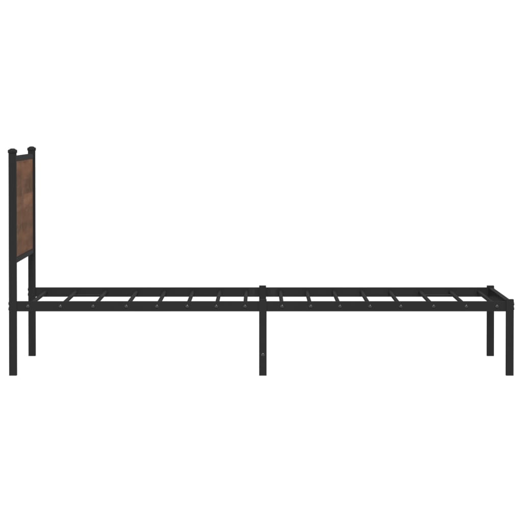 Bedframe zonder matras metaal bruin eikenkleurig 107x203 cm is nu te koop bij PeponiXL, paradijselijk wonen!