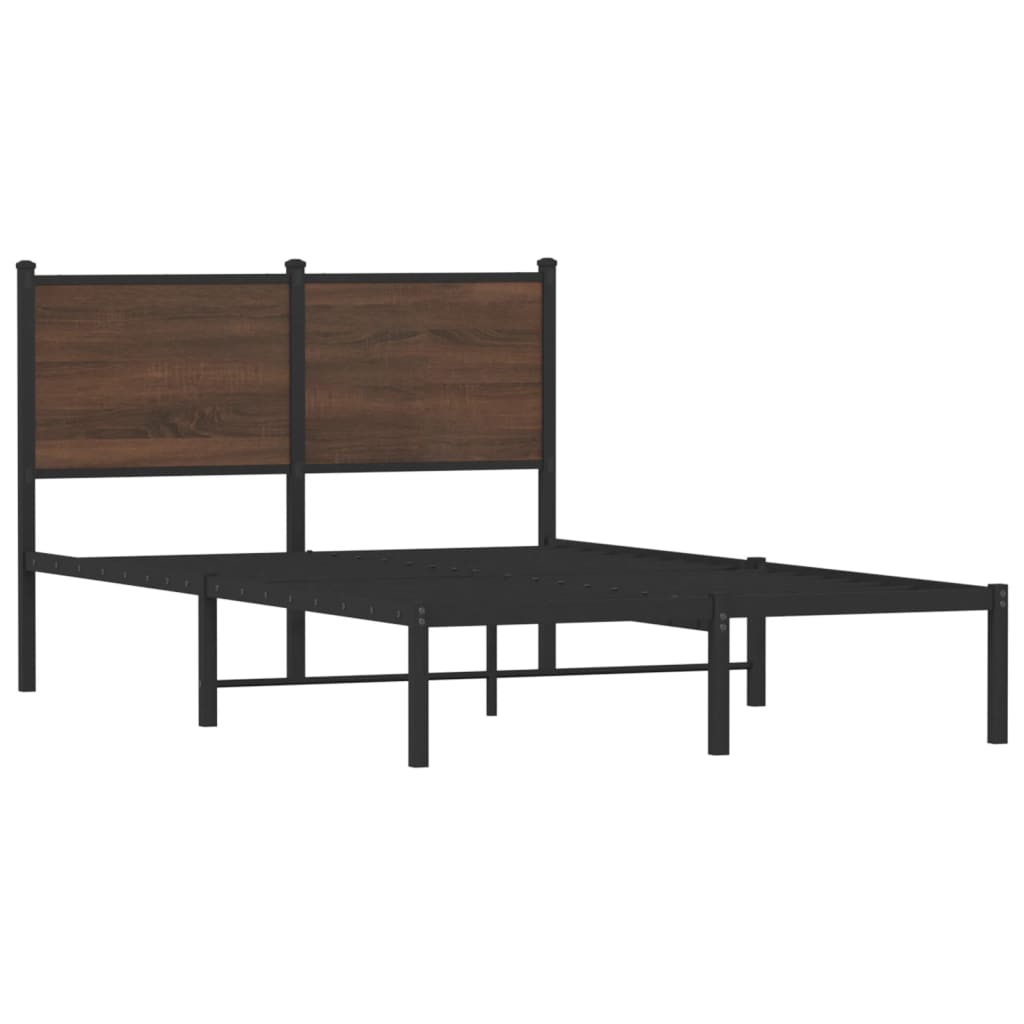 Bedframe zonder matras metaal bruin eikenkleurig 120x190 cm is nu te koop bij PeponiXL, paradijselijk wonen!