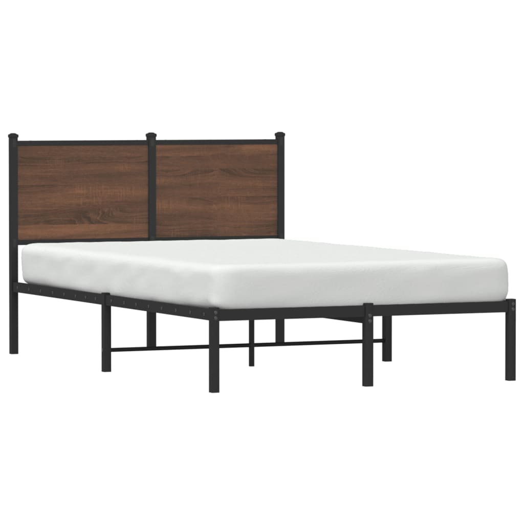Bedframe zonder matras metaal bruin eikenkleurig 120x190 cm is nu te koop bij PeponiXL, paradijselijk wonen!