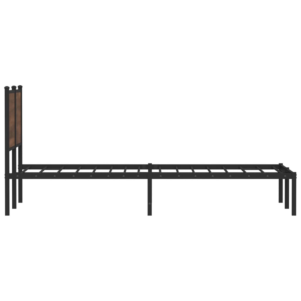 Bedframe zonder matras metaal bruin eikenkleurig 120x190 cm is nu te koop bij PeponiXL, paradijselijk wonen!