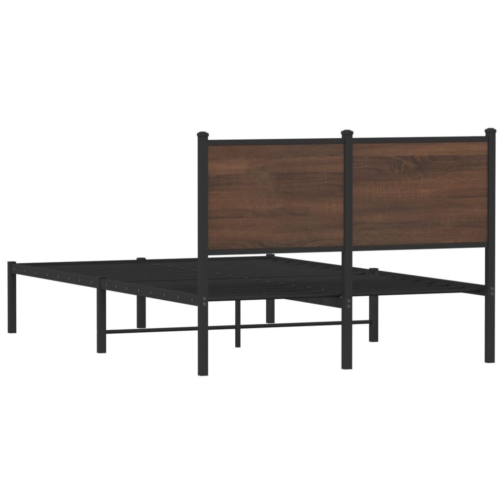 Bedframe zonder matras metaal bruin eikenkleurig 120x190 cm is nu te koop bij PeponiXL, paradijselijk wonen!