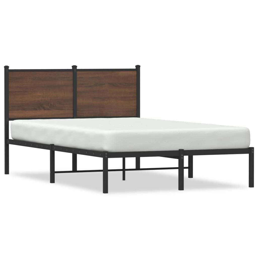 Bedframe zonder matras metaal bruin eikenkleurig 120x190 cm is nu te koop bij PeponiXL, paradijselijk wonen!