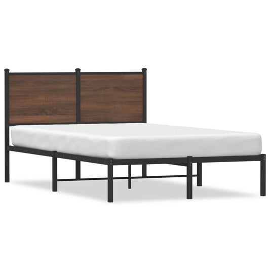 Bedframe zonder matras metaal bruin eikenkleurig 120x190 cm is nu te koop bij PeponiXL, paradijselijk wonen!