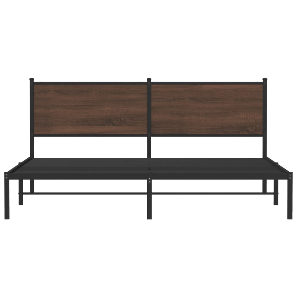 Bedframe zonder matras metaal bruin eikenkleurig 160x200 cm is nu te koop bij PeponiXL, paradijselijk wonen!