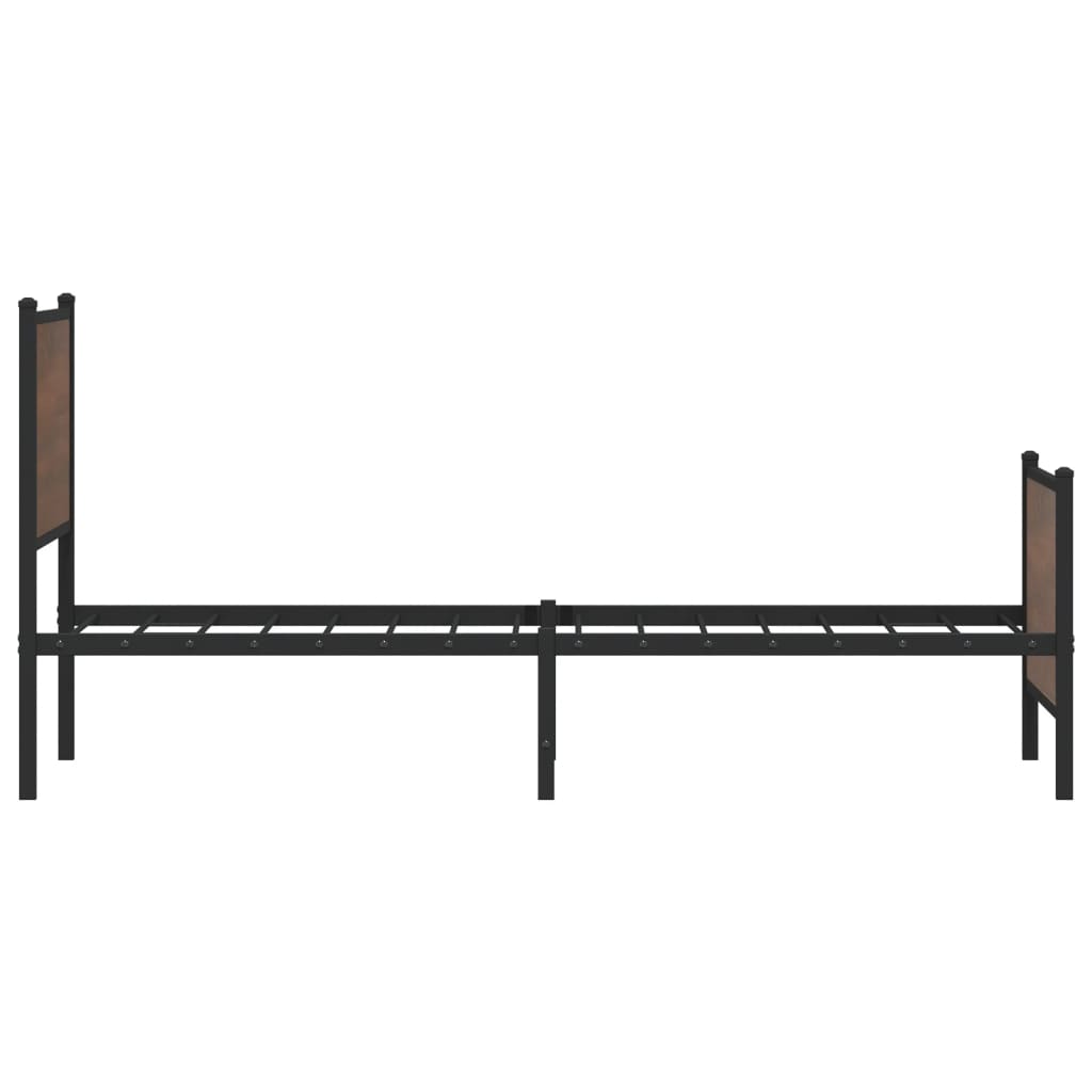 Bedframe zonder matras metaal bruin eikenkleurig 75x190 cm is nu te koop bij PeponiXL, paradijselijk wonen!