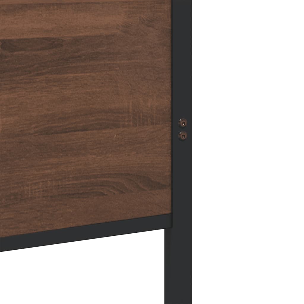 Bedframe zonder matras metaal bruin eikenkleurig 75x190 cm is nu te koop bij PeponiXL, paradijselijk wonen!