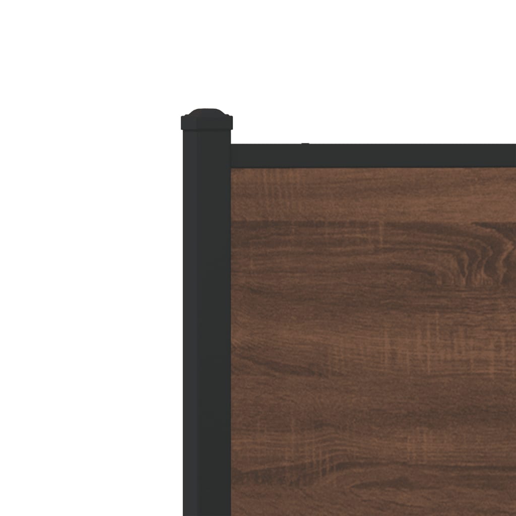 Bedframe zonder matras metaal bruin eikenkleurig 75x190 cm is nu te koop bij PeponiXL, paradijselijk wonen!