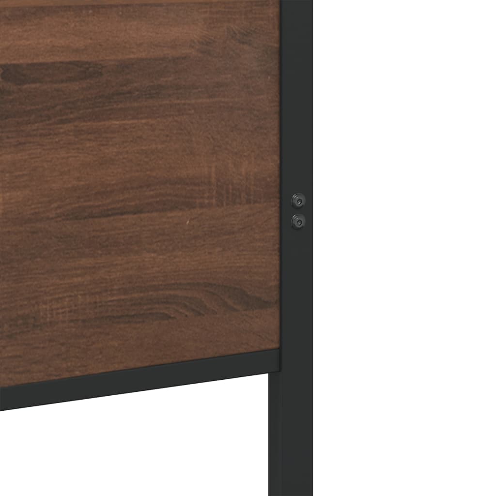 Bedframe zonder matras metaal bruin eikenkleurig 90x190 cm is nu te koop bij PeponiXL, paradijselijk wonen!