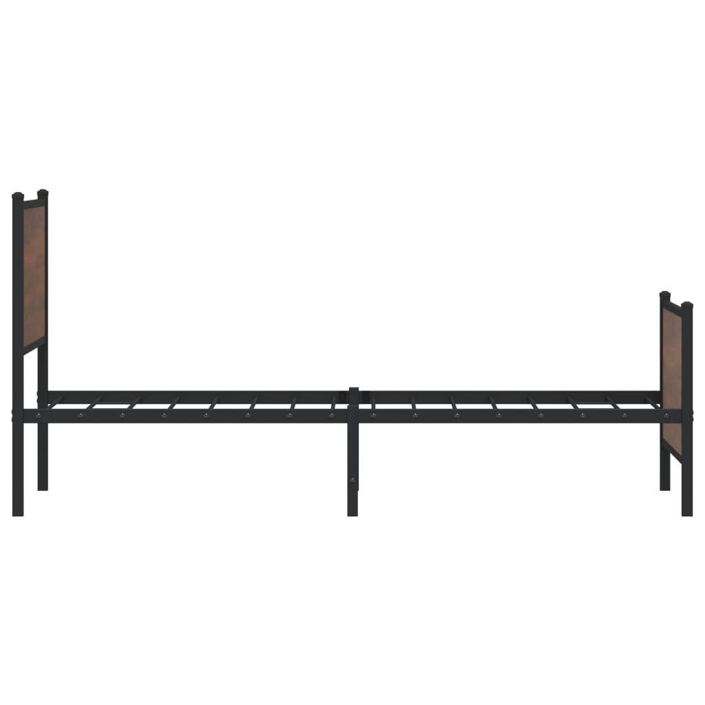 Bedframe zonder matras metaal bruin eikenkleurig 90x200 cm is nu te koop bij PeponiXL, paradijselijk wonen!