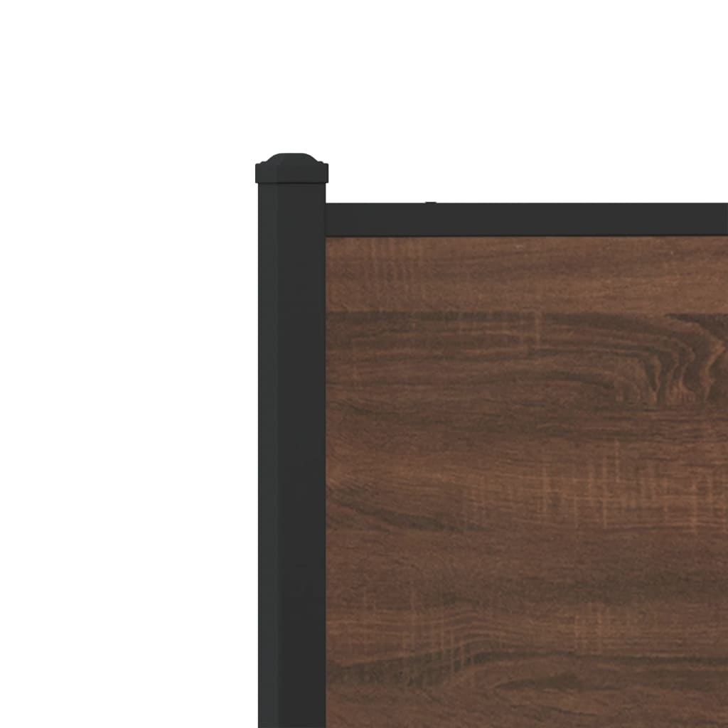 Bedframe zonder matras metaal bruin eikenkleurig 90x200 cm is nu te koop bij PeponiXL, paradijselijk wonen!