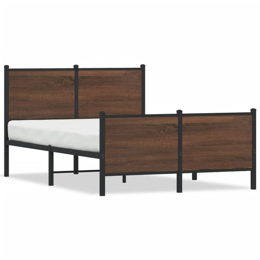Bedframe zonder matras metaal bruin eikenkleurig 120x190 cm is nu te koop bij PeponiXL, paradijselijk wonen!