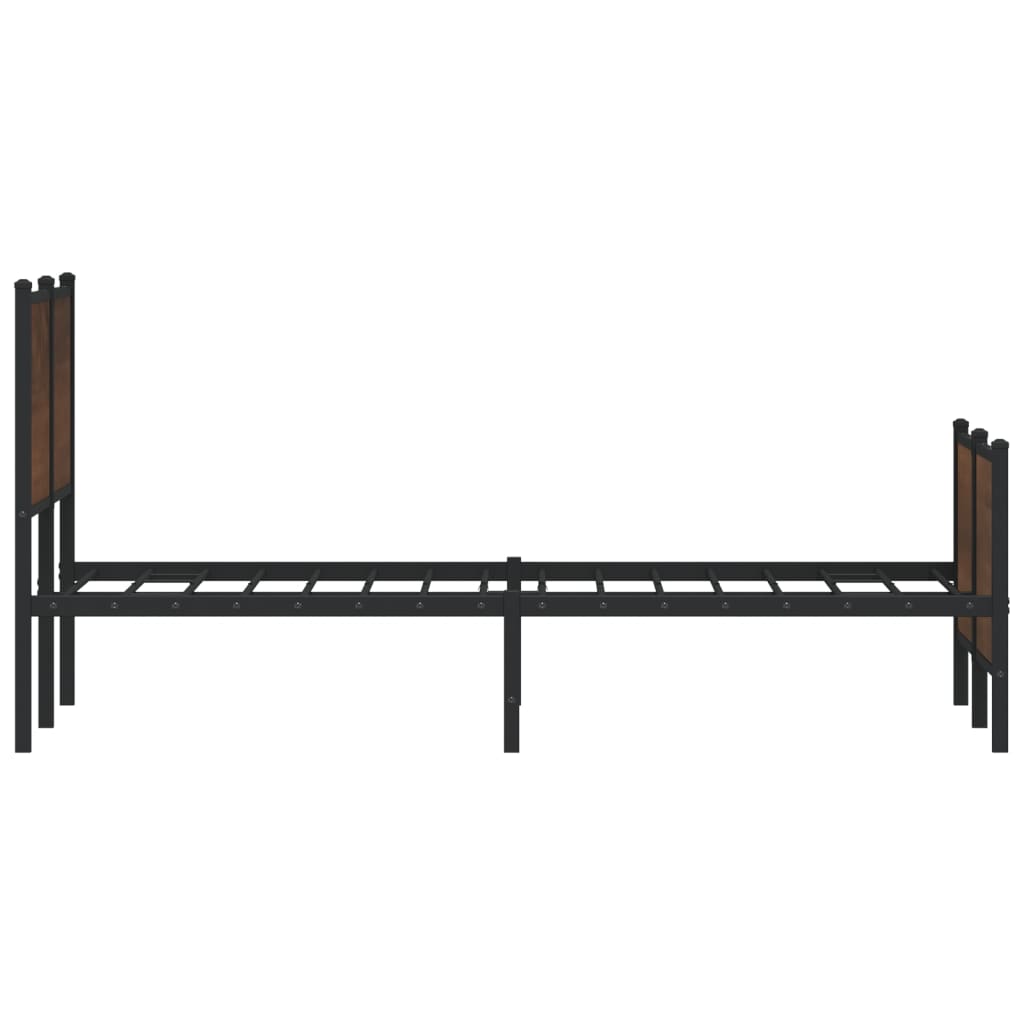Bedframe zonder matras metaal bruin eikenkleurig 120x190 cm is nu te koop bij PeponiXL, paradijselijk wonen!