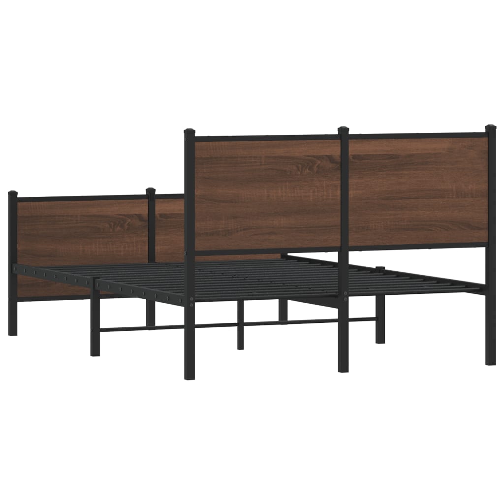 Bedframe zonder matras metaal bruin eikenkleurig 120x190 cm is nu te koop bij PeponiXL, paradijselijk wonen!