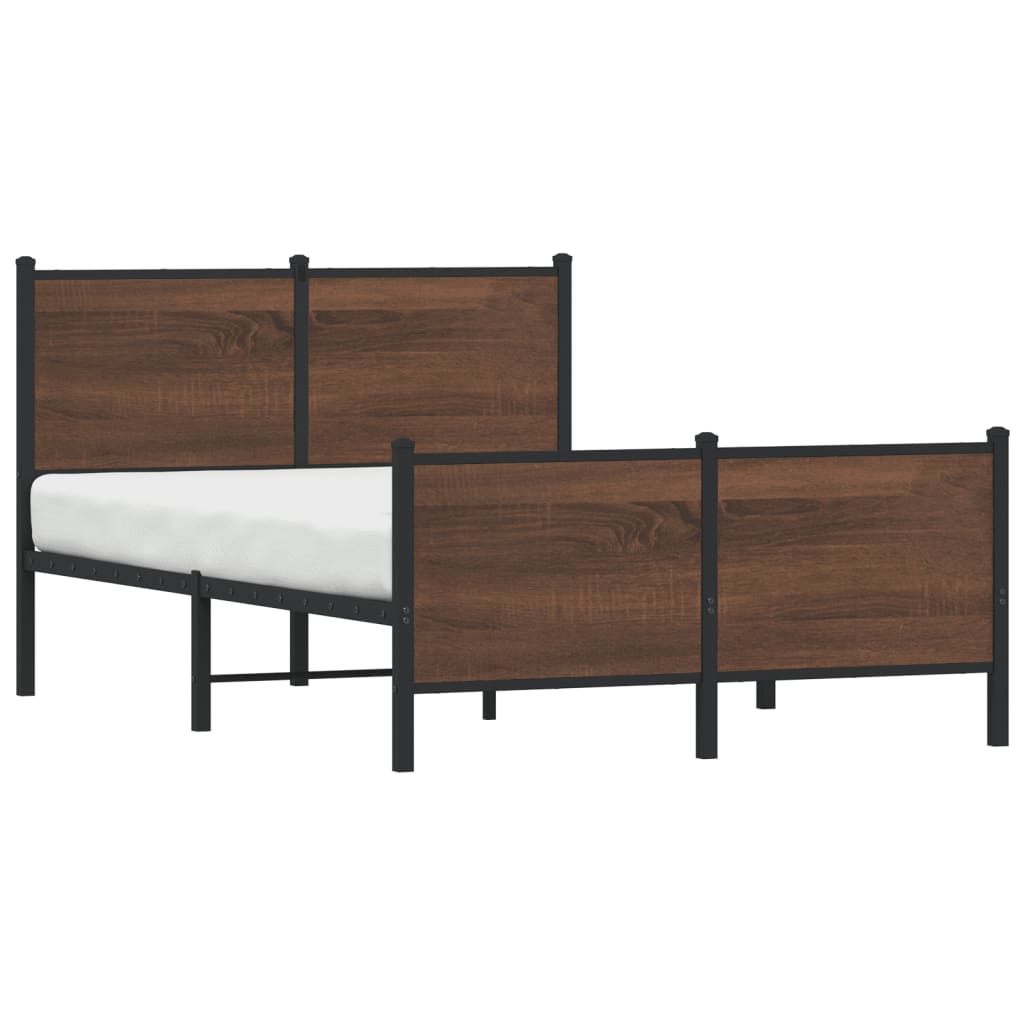 Bedframe zonder matras metaal bruin eikenkleurig 120x200 cm is nu te koop bij PeponiXL, paradijselijk wonen!