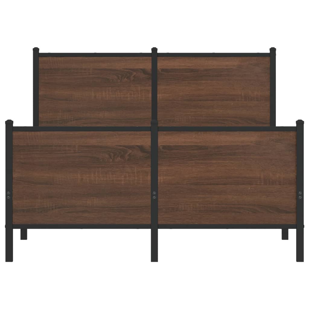 Bedframe zonder matras metaal bruin eikenkleurig 120x200 cm is nu te koop bij PeponiXL, paradijselijk wonen!