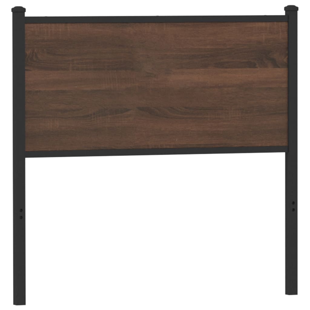 Vervangend hoofdbord 75 cm bewerkt hout en staal bruin eikenkleurig is nu te koop bij PeponiXL, paradijselijk wonen!