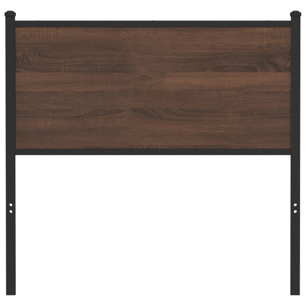 Vervangend hoofdbord 90 cm bewerkt hout en staal bruin eikenkleurig is nu te koop bij PeponiXL, paradijselijk wonen!