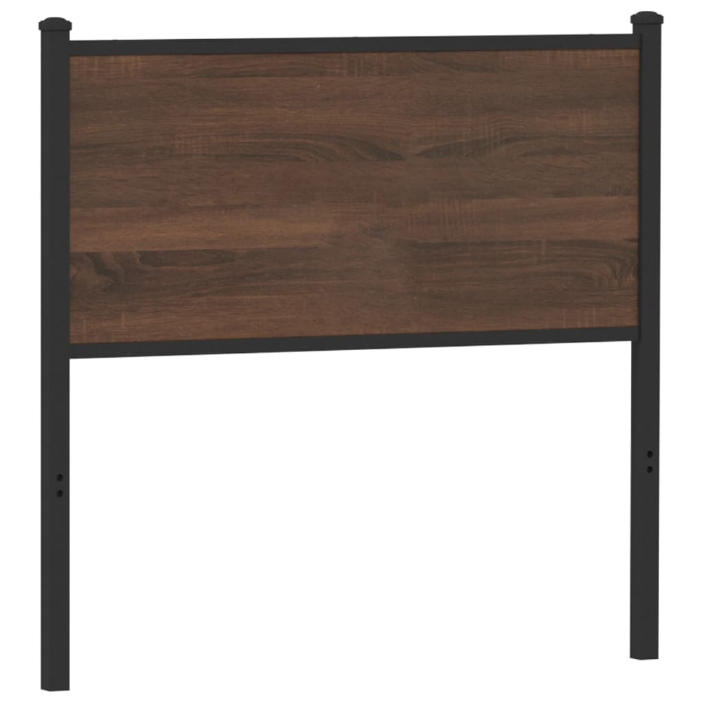 Vervangend hoofdbord 90 cm bewerkt hout en staal bruin eikenkleurig is nu te koop bij PeponiXL, paradijselijk wonen!