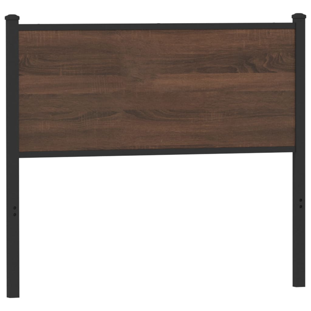 Vervangend hoofdbord 100 cm bewerkt hout en staal bruin eikenkleurig is nu te koop bij PeponiXL, paradijselijk wonen!