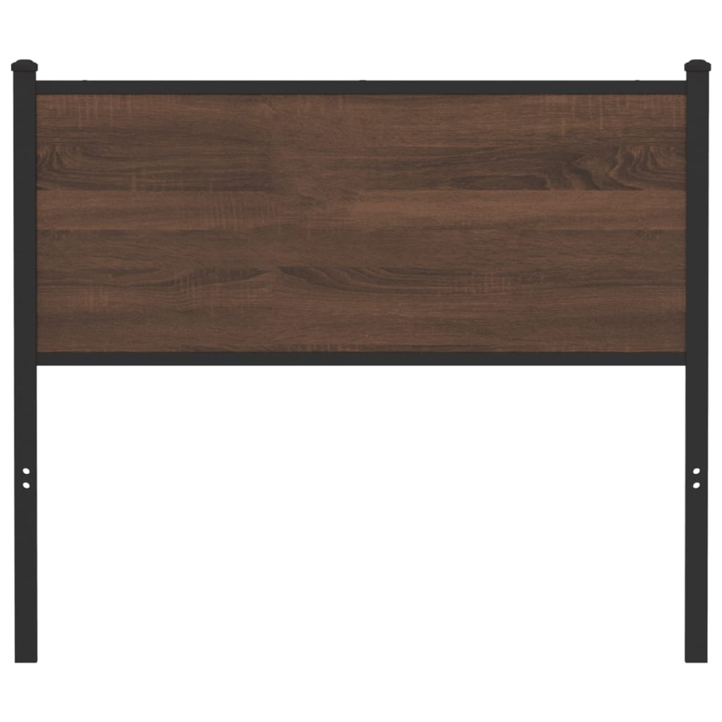 Vervangend hoofdbord 100 cm bewerkt hout en staal bruin eikenkleurig is nu te koop bij PeponiXL, paradijselijk wonen!