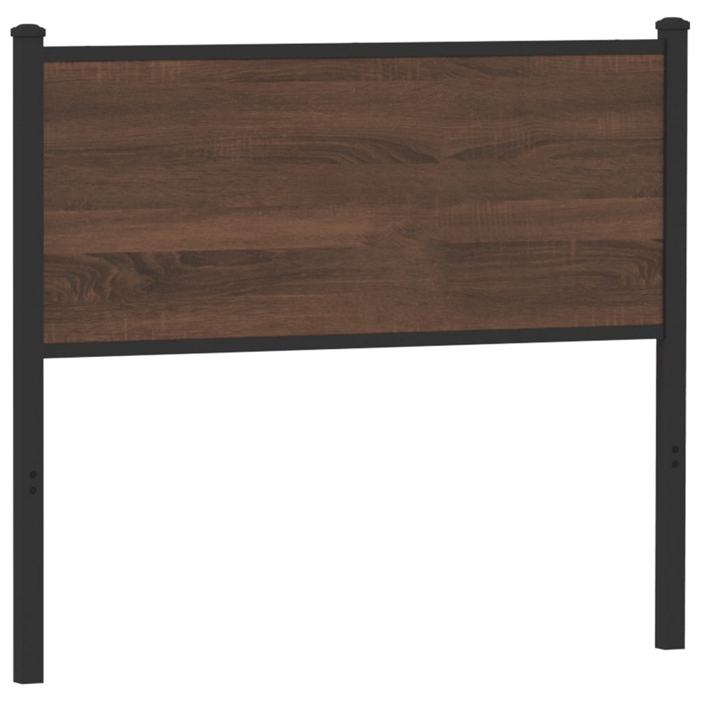 Vervangend hoofdbord 100 cm bewerkt hout en staal bruin eikenkleurig is nu te koop bij PeponiXL, paradijselijk wonen!